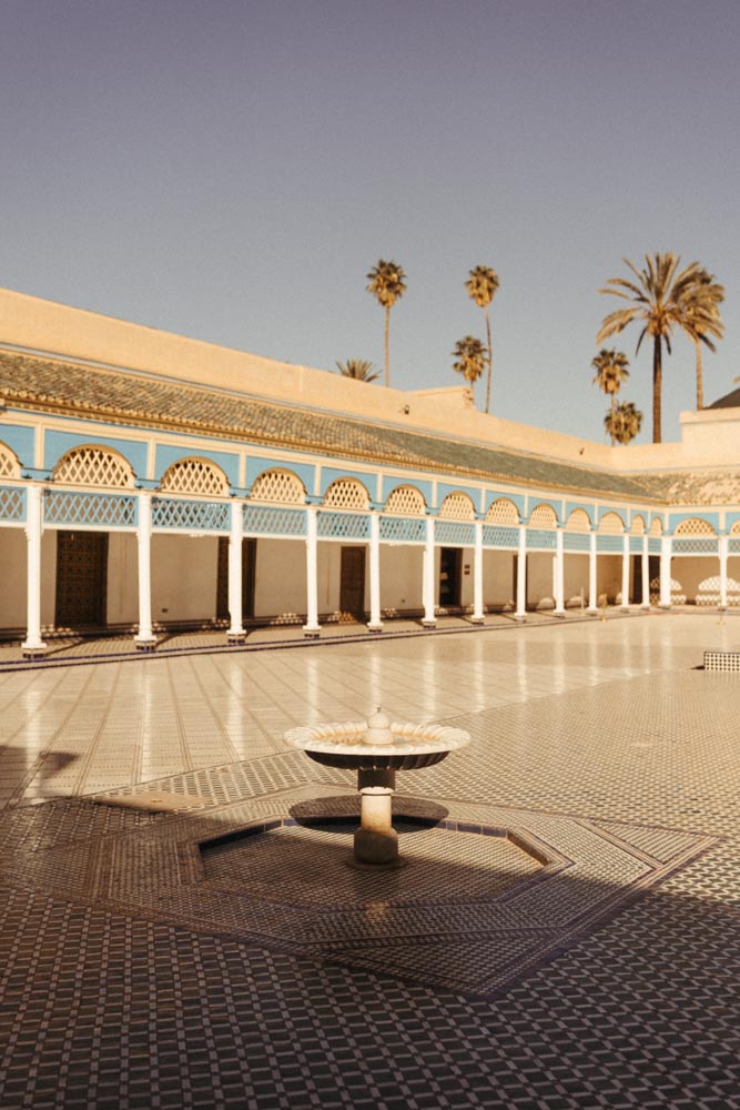 the moroccan Bahia palace tile courtyard