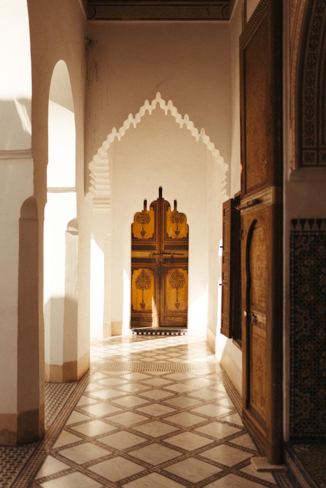 Moroccan doorway from the Bahia Palace - Morocco Instagrammable photo location